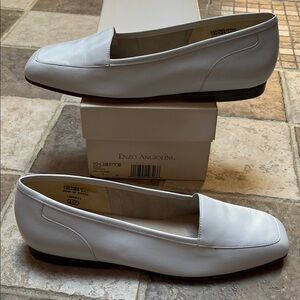 Enzo Angiolini White Leather Slip-On Loafers 🆕 sz 7